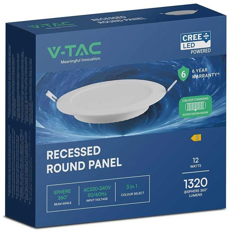 12W LED įleidžiama panelė, balta, 3000/4000/6500K, CREE LED chip