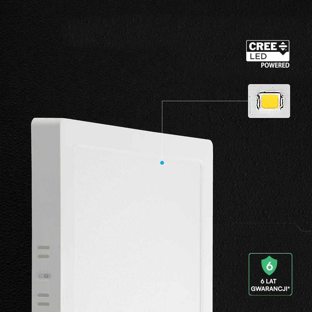 12W LED paviršinė panelė, balta, 3000/4000/6500K, CREE LED chip