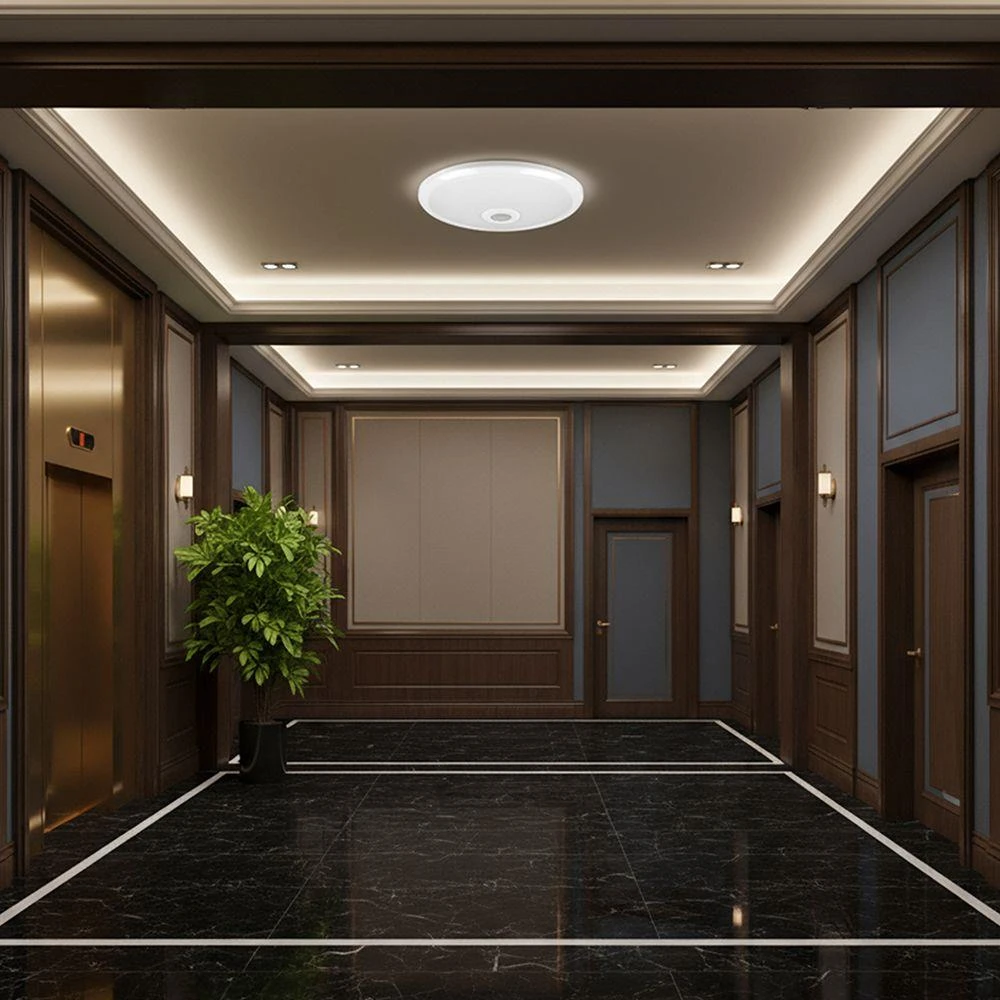 Lubinis šviestuvas 12W LED paviršinis šviestuvas, apvalus, baltas, 6400K, su judesio davikliu, CREE LED chip
