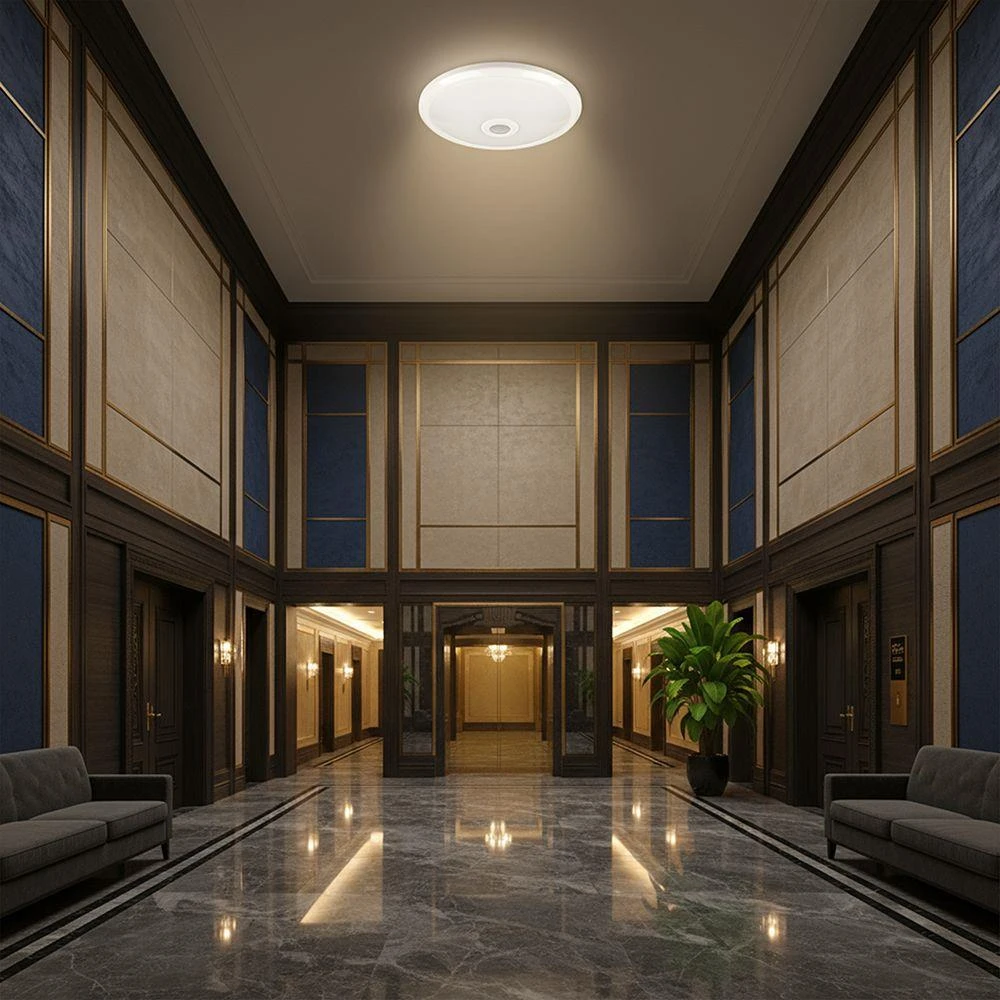 Lubinis šviestuvas 12W LED paviršinis šviestuvas, apvalus, baltas, 6400K, su judesio davikliu, CREE LED chip