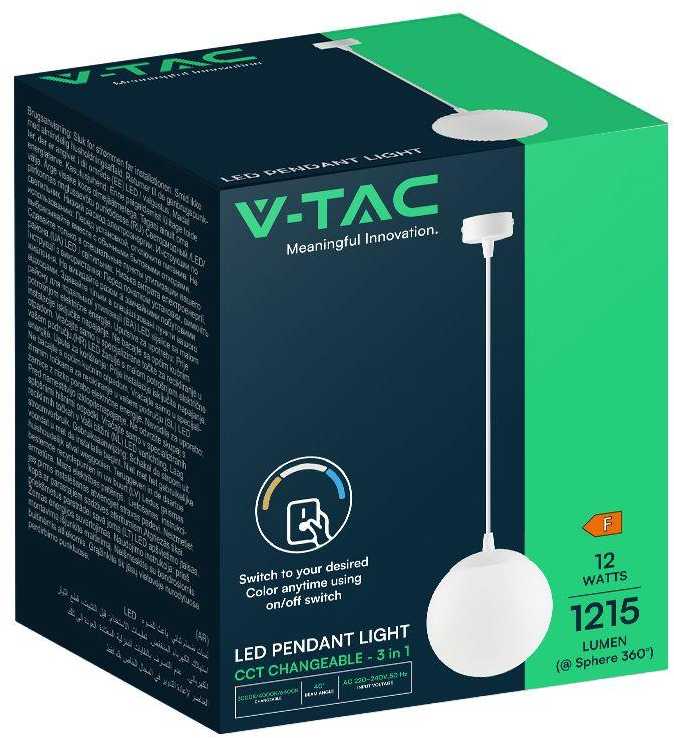 12W LED pakabinamas šviestuvas, baltas, 3000/4000/6500K