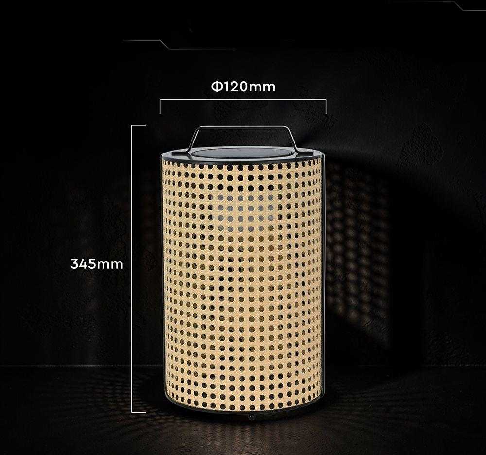 1,2W LED pastatomas įkraunamas lauko šviestuvas, medžio/juodos sp., 2800-3200K, dimeriuojamas, su saulės baterija