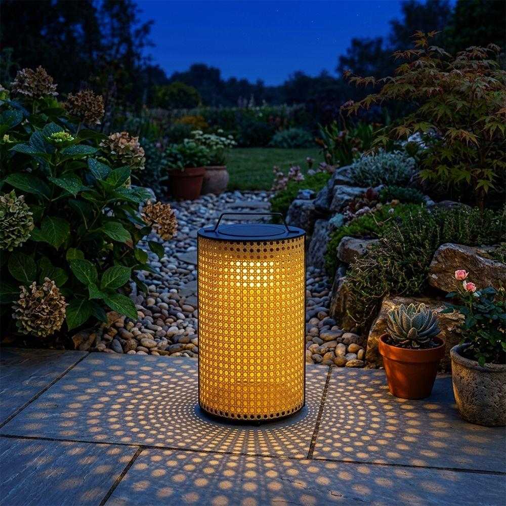 1,2W LED pastatomas įkraunamas lauko šviestuvas, medžio/juodos sp., 2800-3200K, dimeriuojamas, su saulės baterija