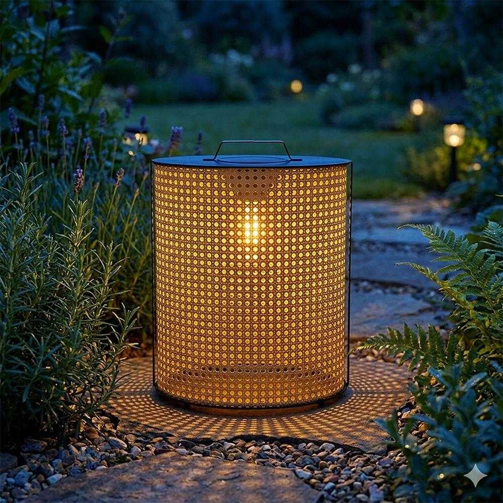 1,2W LED pastatomas įkraunamas lauko šviestuvas, medžio/juodos sp., 2800-3200K, dimeriuojamas, su saulės baterija