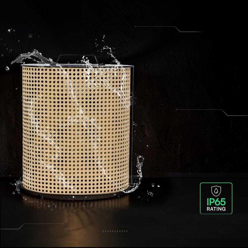 1,2W LED pastatomas įkraunamas lauko šviestuvas, medžio/juodos sp., 2800-3200K, dimeriuojamas, su saulės baterija