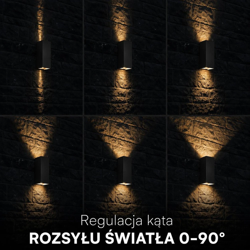 Sieninis šviestuvas 10W LED sieninis fasado šviestuvas, juodas, 2700/3200/4000K, IP65, šviečia į viršų ir į apačią
