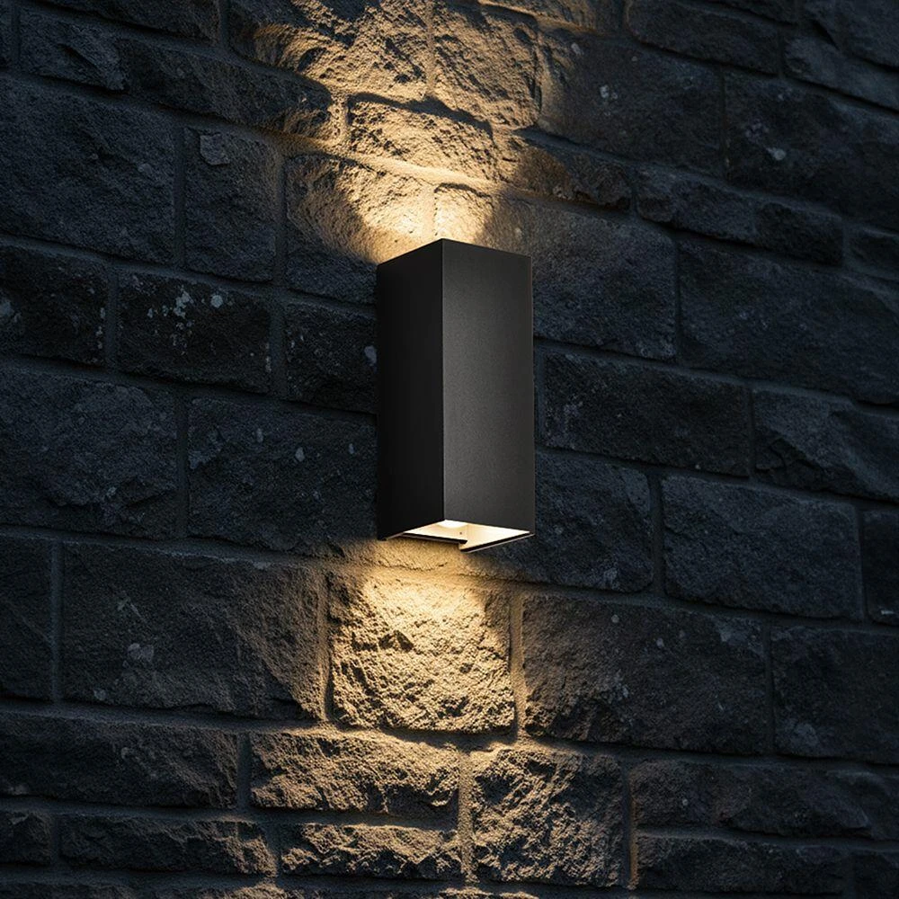 Sieninis šviestuvas 10W LED sieninis fasado šviestuvas, juodas, 2700/3200/4000K, IP65, šviečia į viršų ir į apačią
