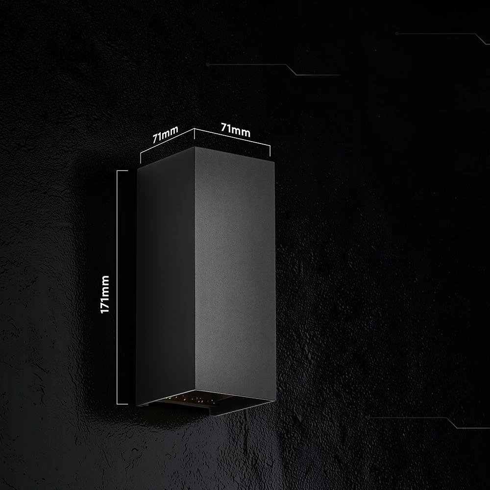 Sieninis šviestuvas 10W LED sieninis fasado šviestuvas, juodas, 2700/3200/4000K, IP65, šviečia į viršų ir į apačią