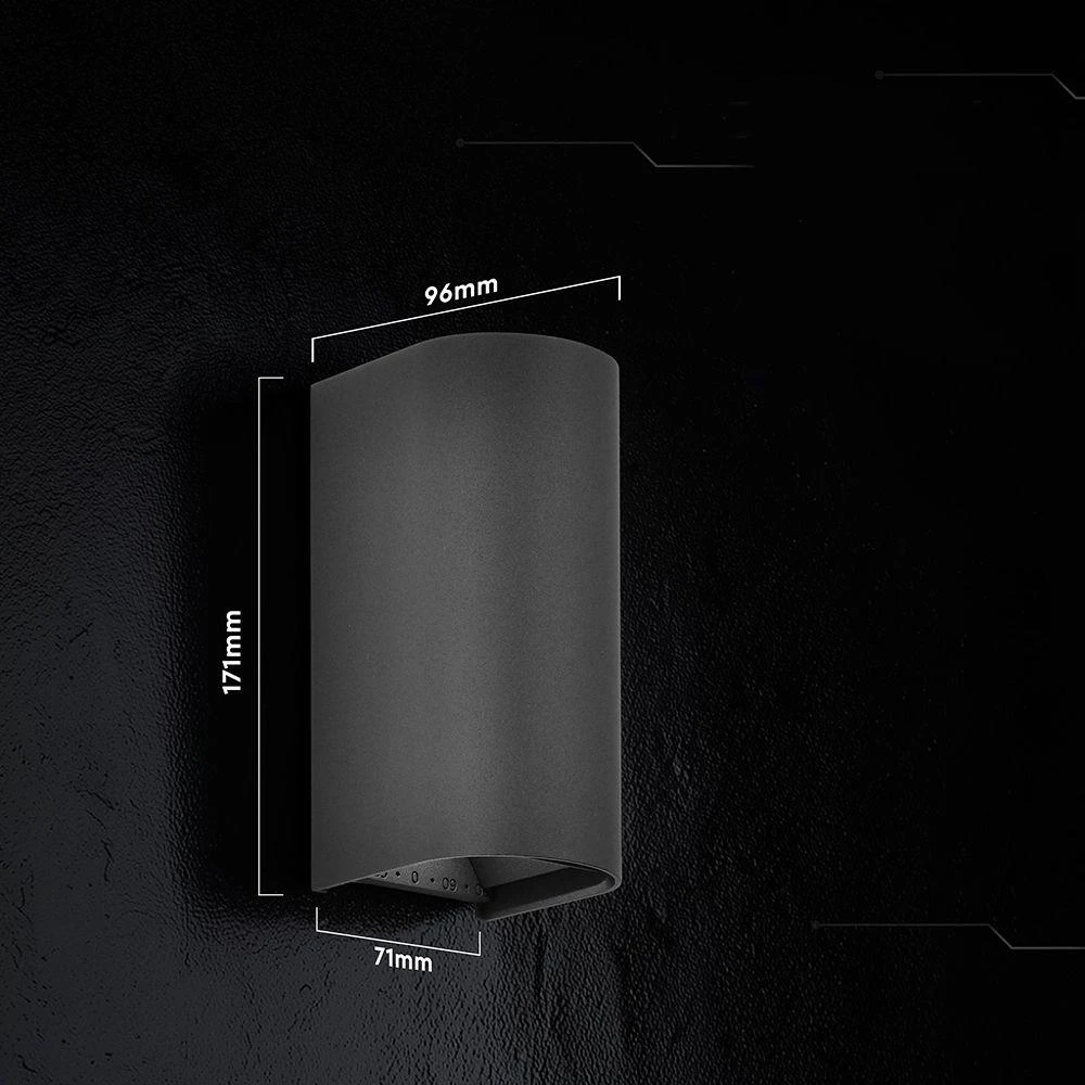 Sieninis šviestuvas 10W LED sieninis fasado šviestuvas, juodas, 2700/3200/4000K, IP65, šviečia į viršų ir į apačią