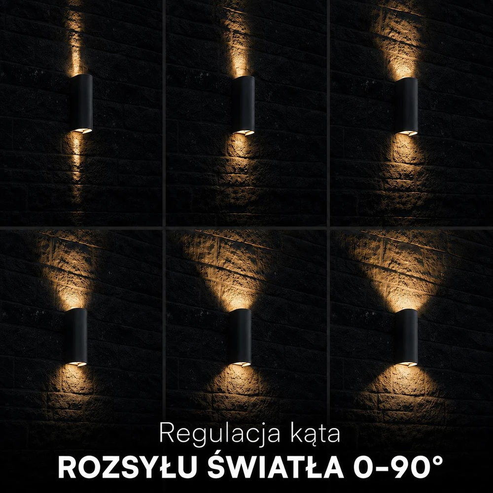 Sieninis šviestuvas 10W LED sieninis fasado šviestuvas, juodas, 2700/3200/4000K, IP65, šviečia į viršų ir į apačią