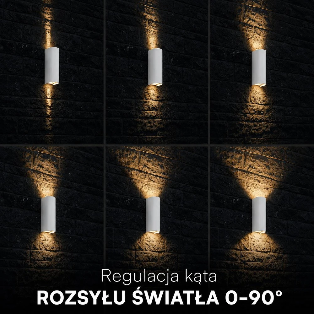 Sieninis šviestuvas 10W LED sieninis fasado šviestuvas, baltas, 2700/3200/4000K, IP65, šviečia į viršų ir į apačią
