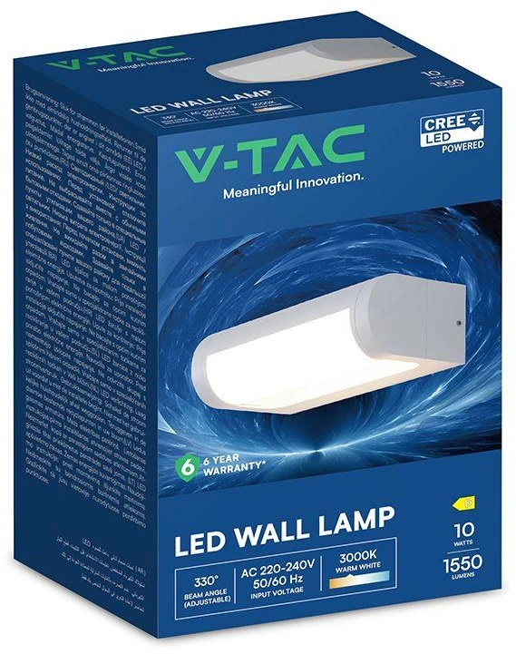 10W LED sieninis šviestuvas, baltas, 3000K, IP65, CREE LED chip