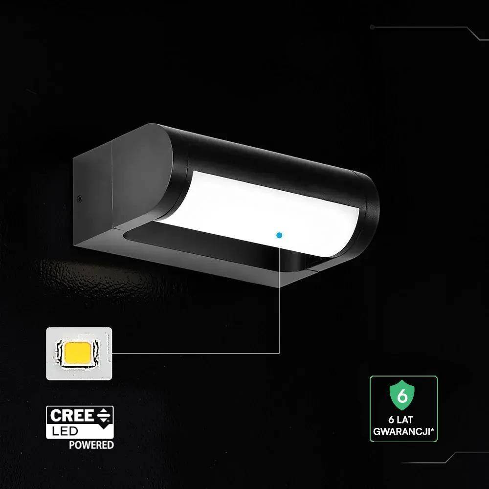 10W LED sieninis šviestuvas, juodas, 3000K, IP65, CREE LED chip