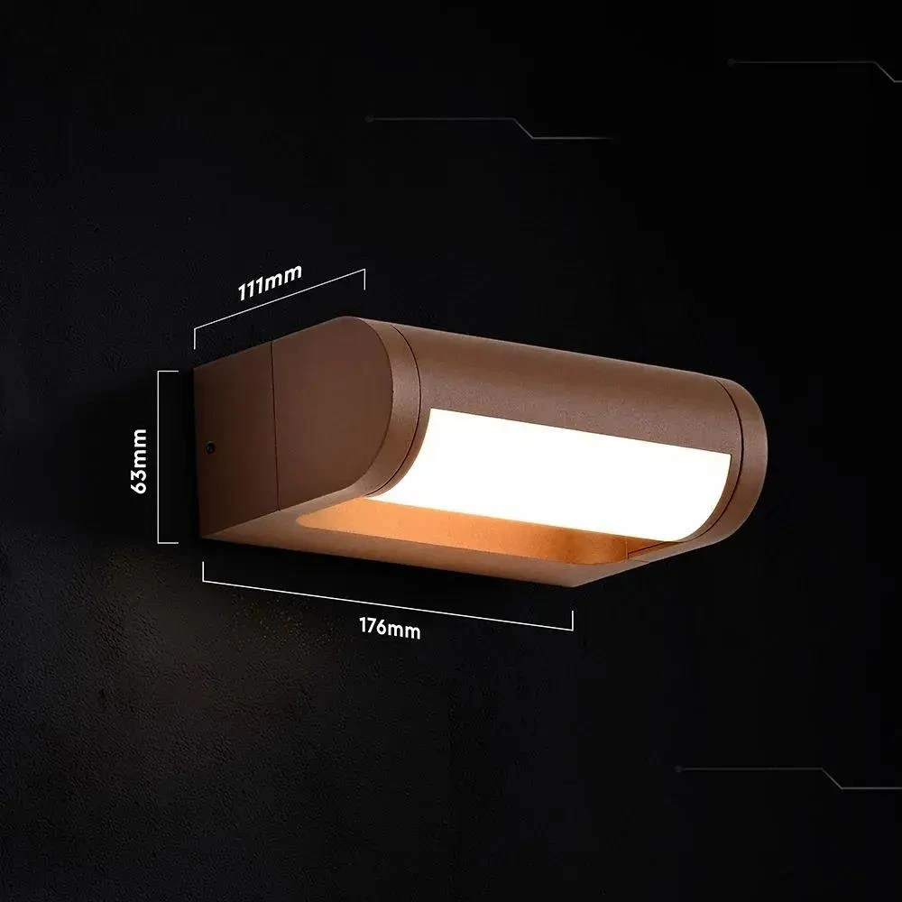 10W LED sieninis šviestuvas, rūdžių sp., 3000K, IP65, CREE LED chip