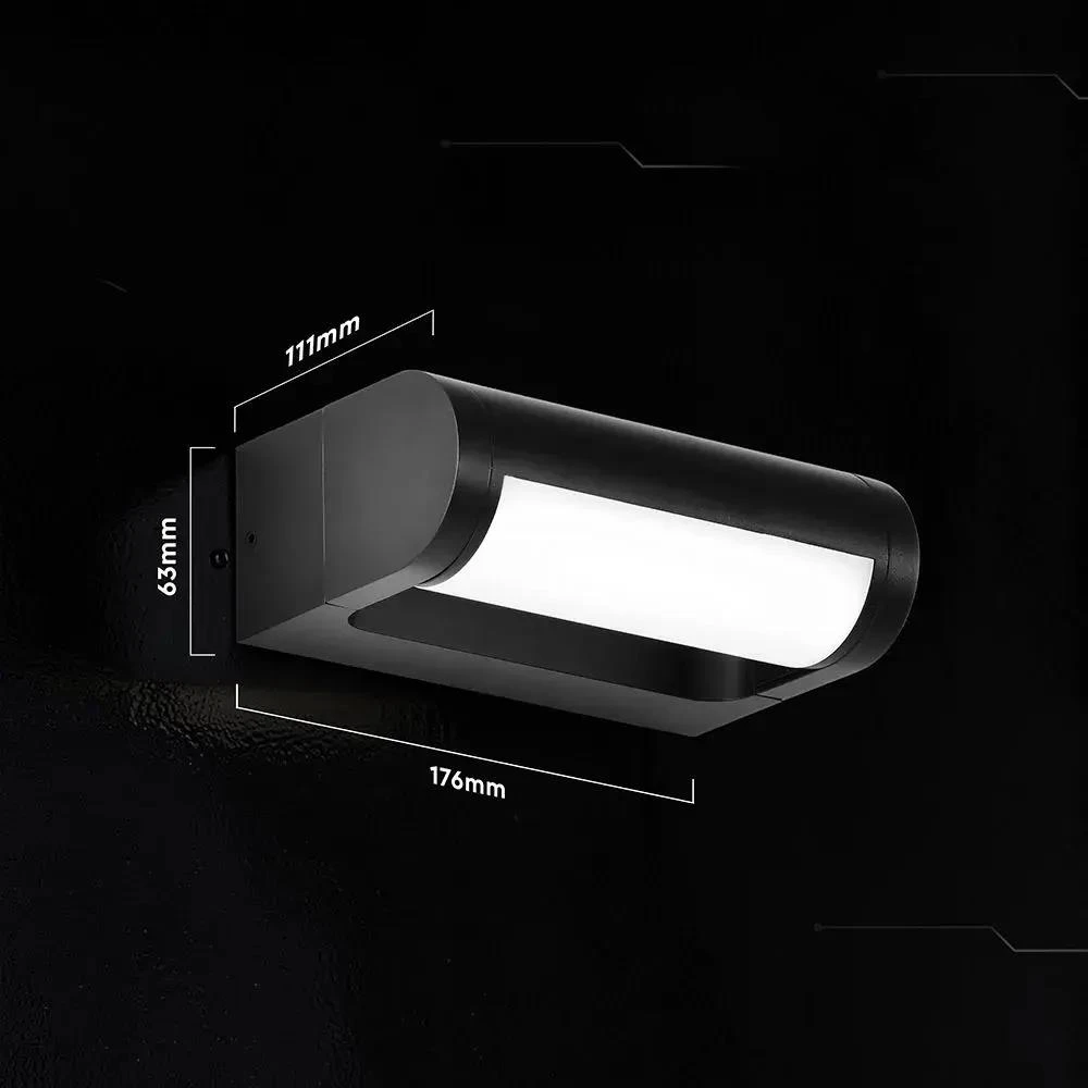 10W LED sieninis šviestuvas, juodas, 3000K, IP65, CREE LED chip