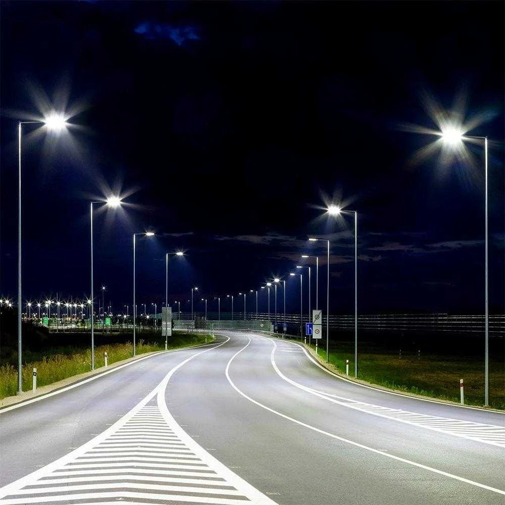 V-tac 150W LED gatvės šviestuvas, pilku korpusu, 6500K, su adapteriu