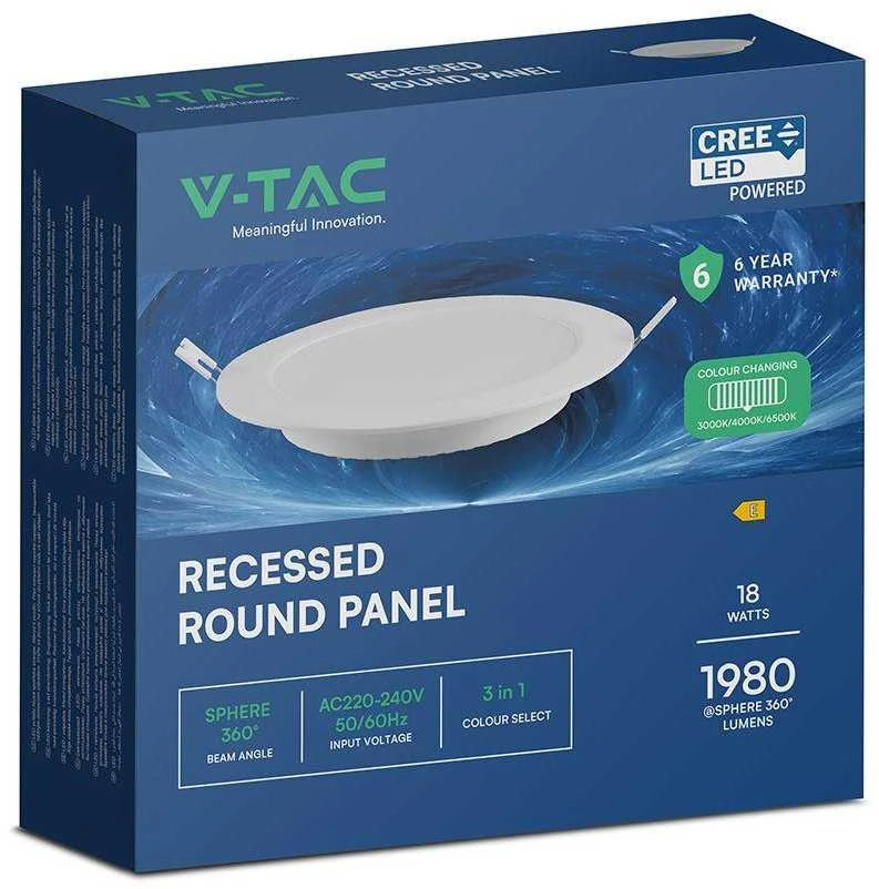 18W LED įleidžiama panelė, balta, 3000/4000/6500K, CREE LED chip