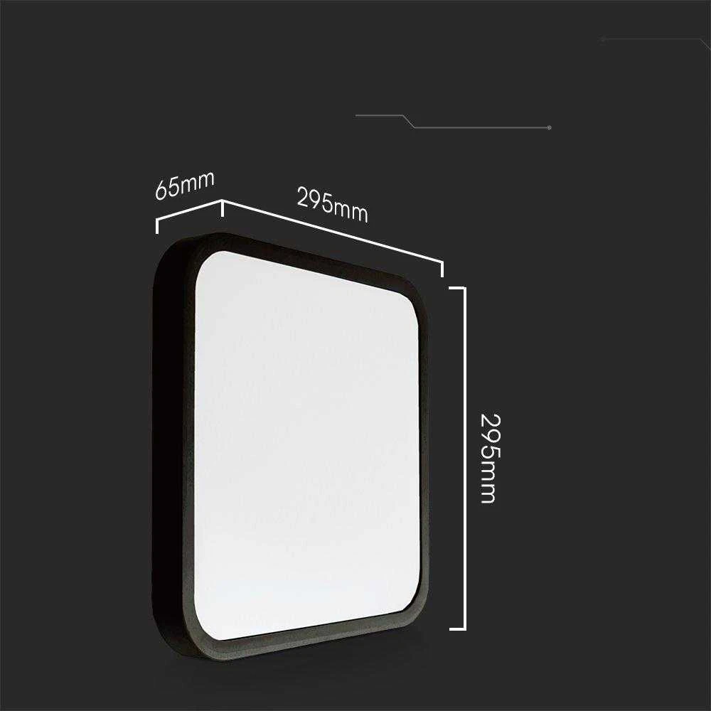 Sieninis šviestuvas 18W LED paviršinis šviestuvas, kvadratinis, juodas, 4000K, IP44, SAMSUNG LED chip, su judesio davikliu
