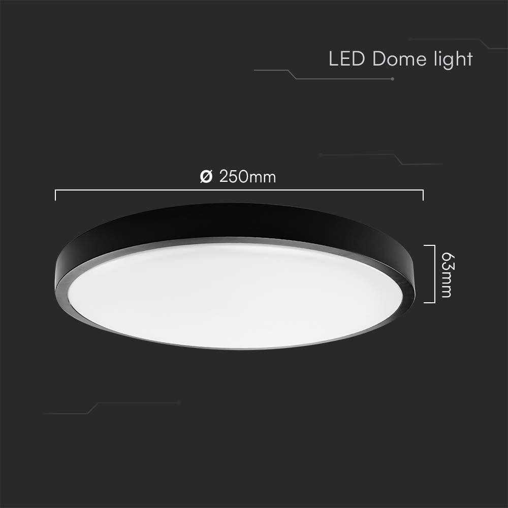 Lubinis šviestuvas V-tac 18W LED paviršinis šviestuvas, juodas, 3000K, IP44, SAMSUNG LED chip