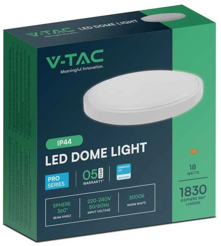 Sieninis šviestuvas 18W LED paviršinis šviestuvas, baltas, 4000K, IP44, SAMSUNG LED chip