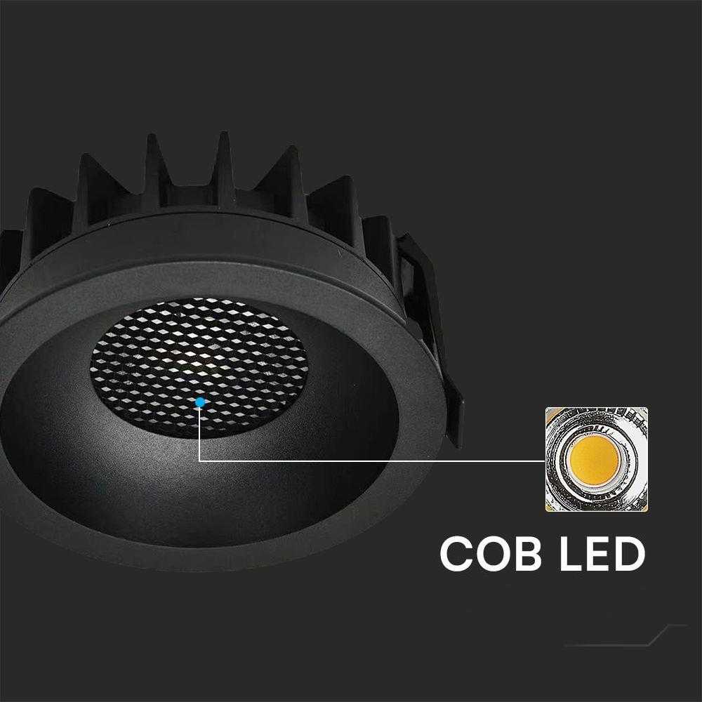 18W LED įleidžiamas šviestuvas, juodos sp., 3000-6400K, 24°