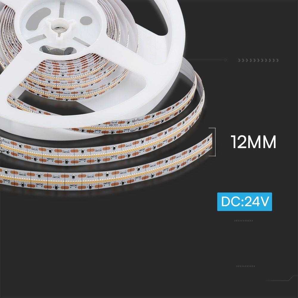 V-tac 21W/m LED juosta, 24V, 700LED/m, 3000K, 5m ritė