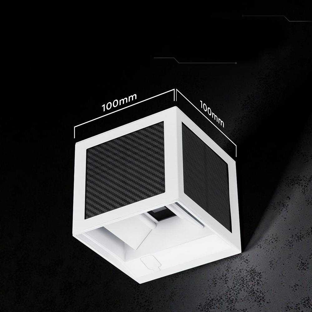 Sieninis šviestuvas 9W LED sieninis įkraunamas šviestuvas su saulės baterija ir judesio davikliu, baltas, 3000/4000/6000K, IP65