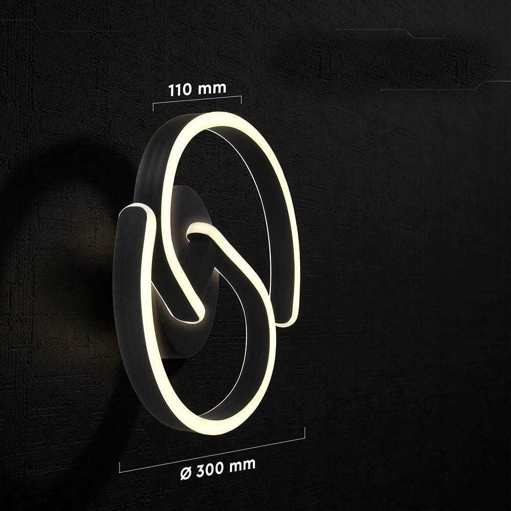 22W LED sieninis šviestuvas, juodos/baltos sp., 4000K