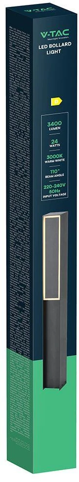 24W LED pastatomas lauko šviestuvas, juodas, 3000K, IP54, 80cm