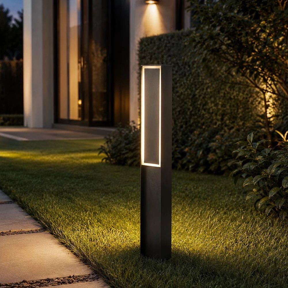 24W LED pastatomas lauko šviestuvas, juodas, 3000K, IP54, 80cm