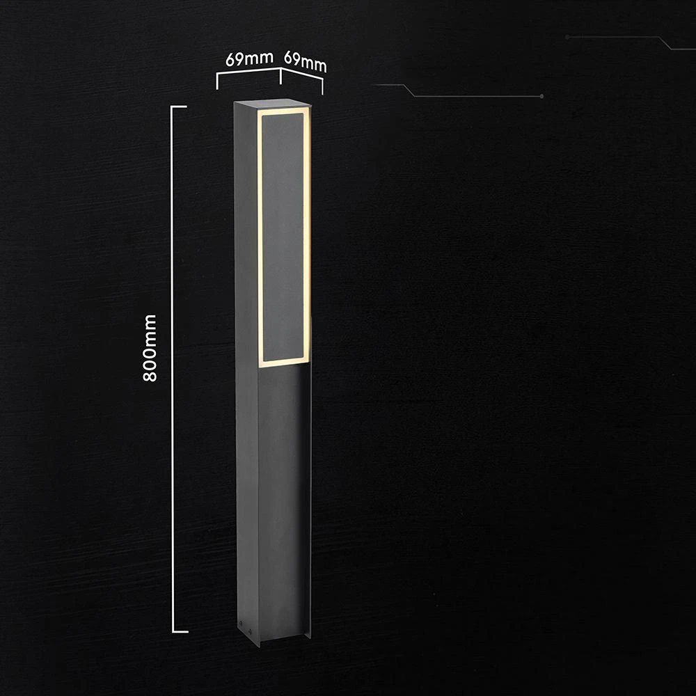 24W LED pastatomas lauko šviestuvas, juodas, 3000K, IP54, 80cm