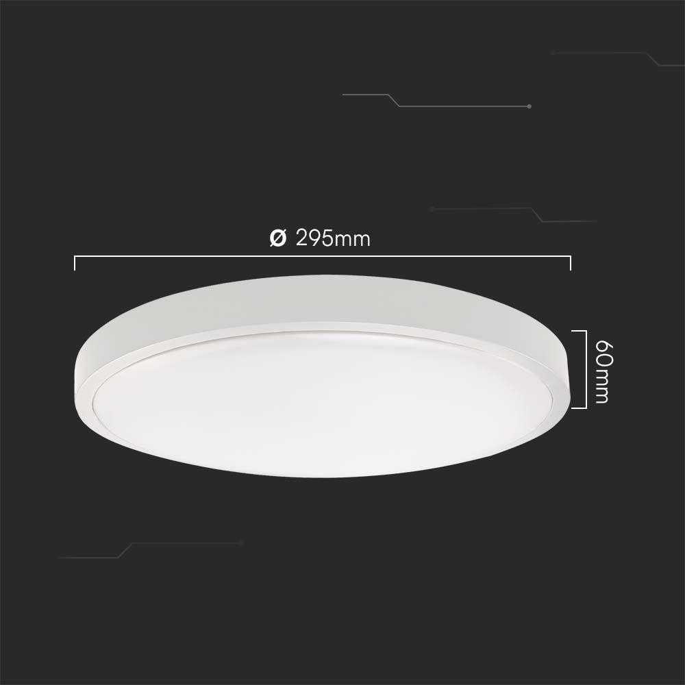 Lubinis šviestuvas V-tac 24W LED paviršinis šviestuvas, baltas, 6500K, IP44, SAMSUNG LED chip