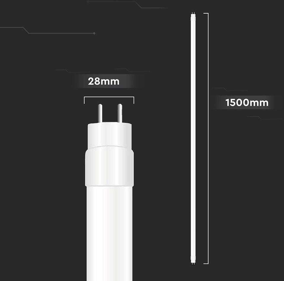 V-tac 24W LED T8 lempa, 150cm, G13, 6500K