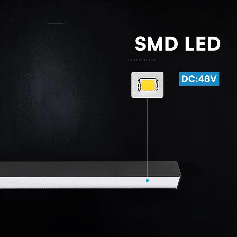 Oprawa szynoprzewód 48V V-TAC 28W 48V 120st LED juoda 90cm VT-41036 4000K 3265lm 3 metai gwarancji