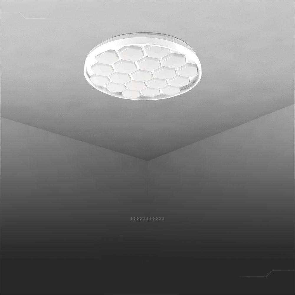 Lubinis šviestuvas V-tac 30/60W LED paviršinis šviestuvas, baltas, 3000/4000/6500K, dimeriuojamas, BEEHIVE dangtelis