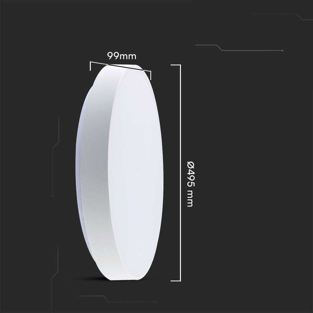 Lubinis šviestuvas V-tac 30/60W LED paviršinis šviestuvas, baltas, 3000/4000/6500K, dimeriuojamas, ELEGANT dangtelis