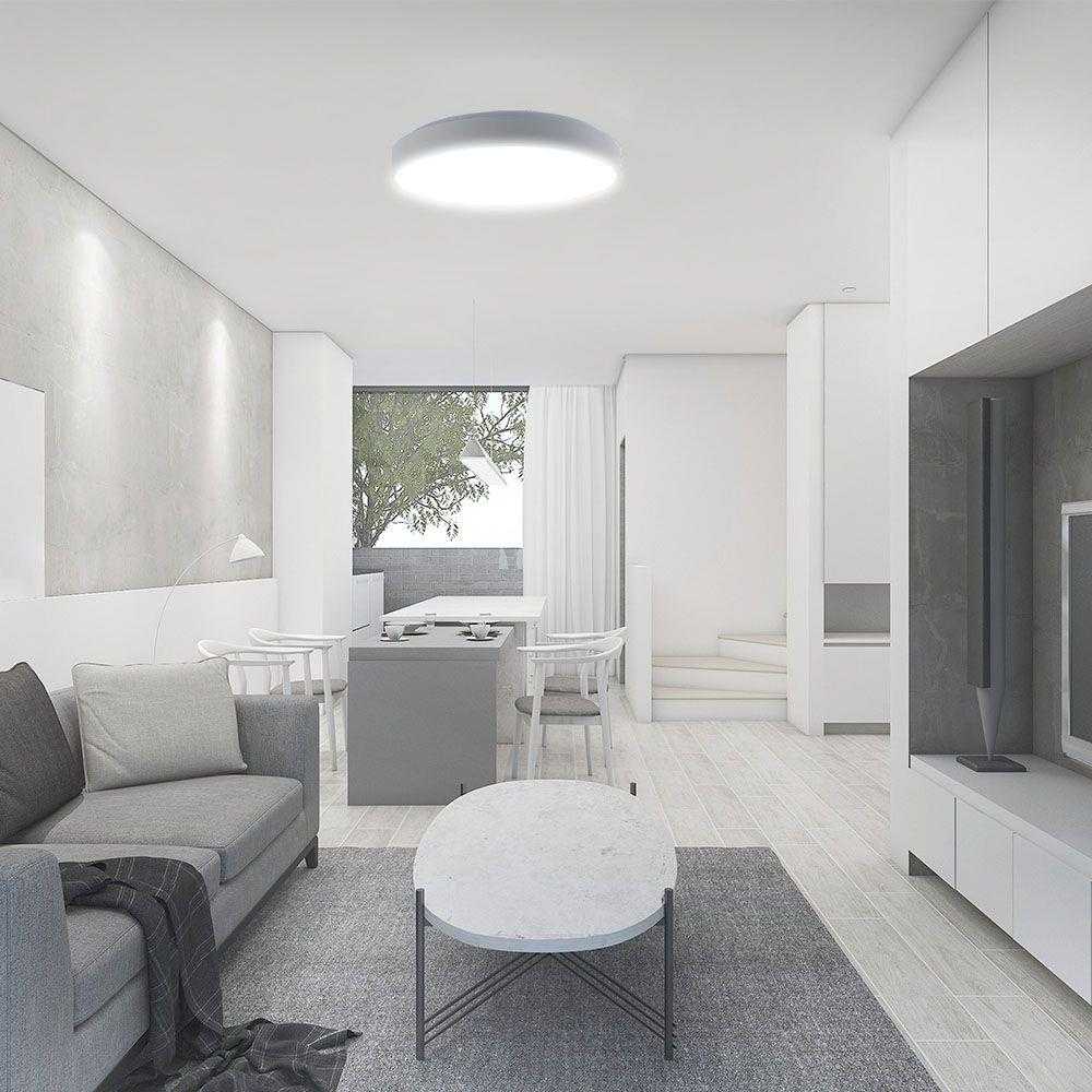 Lubinis šviestuvas V-tac 30/60W LED paviršinis šviestuvas, baltas, 3000/4000/6500K, dimeriuojamas, ELEGANT dangtelis
