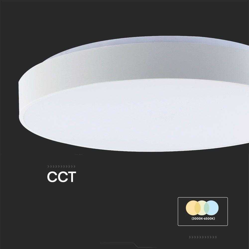 Lubinis šviestuvas V-tac 30/60W LED paviršinis šviestuvas, baltas, 3000/4000/6500K, dimeriuojamas, ELEGANT dangtelis