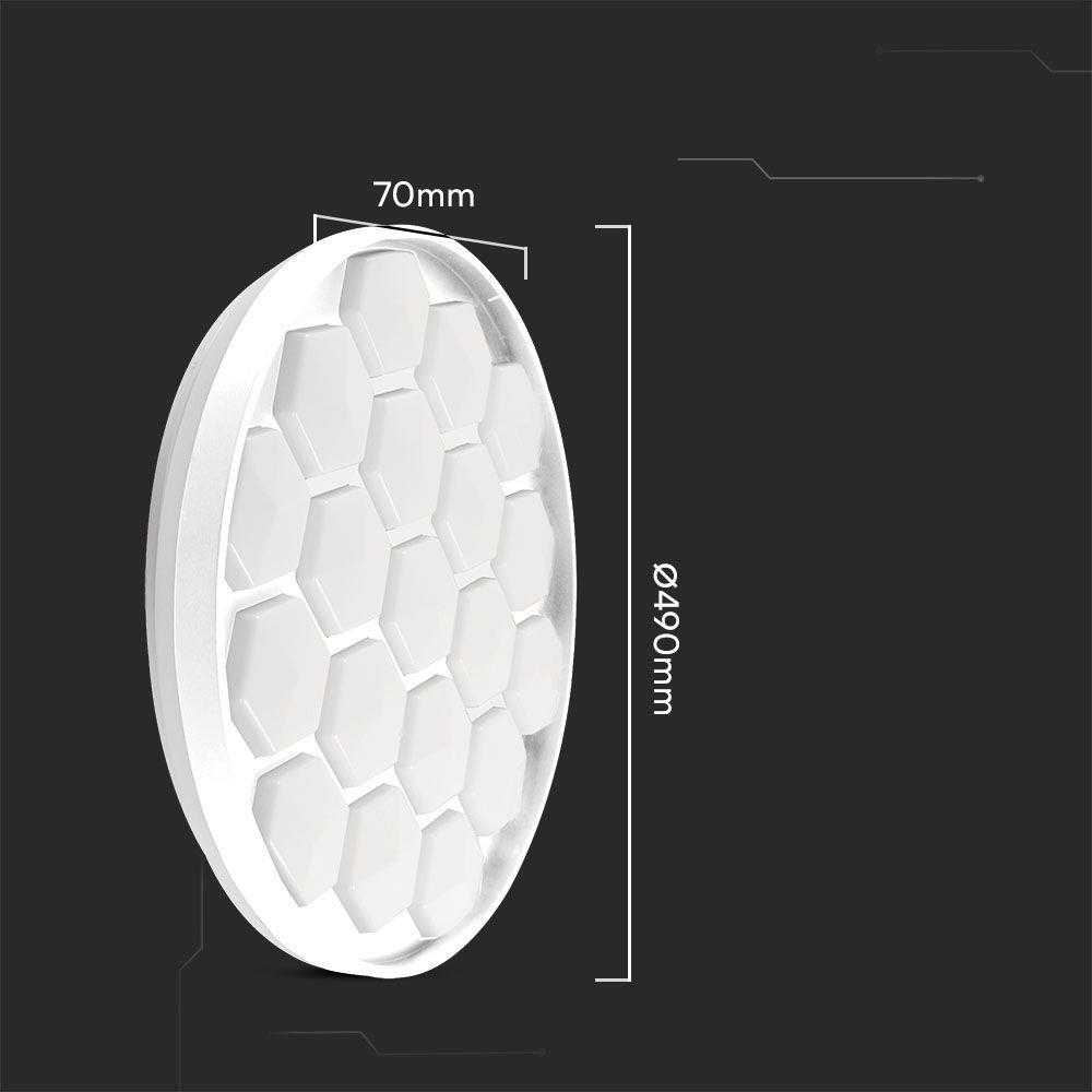 Lubinis šviestuvas V-tac 30/60W LED paviršinis šviestuvas, baltas, 3000/4000/6500K, dimeriuojamas, BEEHIVE dangtelis