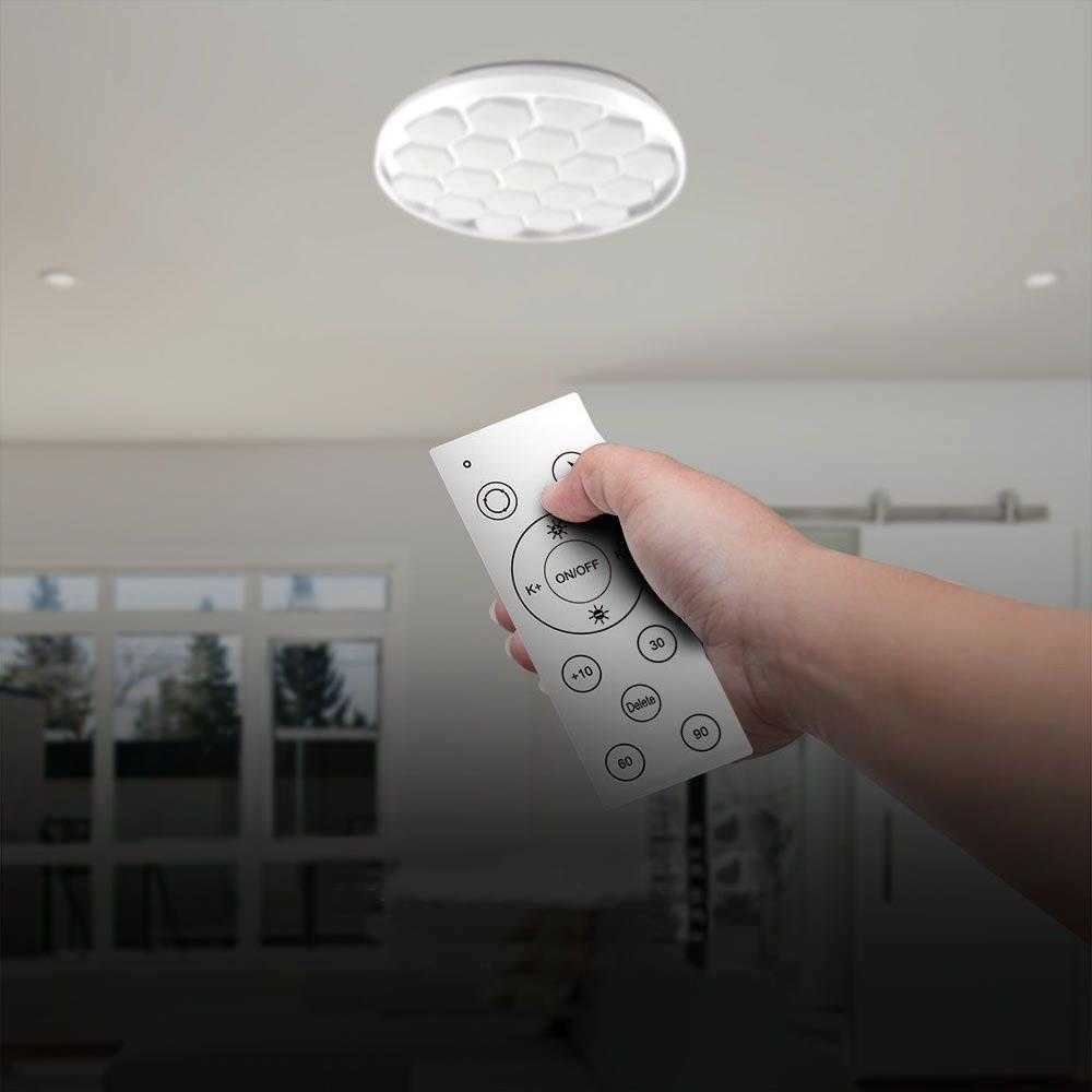 Lubinis šviestuvas V-tac 30/60W LED paviršinis šviestuvas, baltas, 3000/4000/6500K, dimeriuojamas, BEEHIVE dangtelis