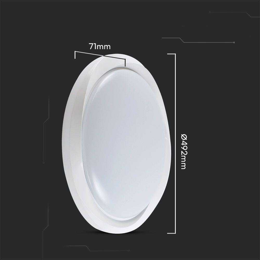 Lubinis šviestuvas V-tac 30/60W LED paviršinis šviestuvas, baltas, 3000/4000/6500K, dimeriuojamas, CYCLONE dangtelis