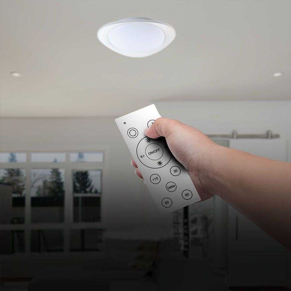 Lubinis šviestuvas V-tac 30/60W LED paviršinis šviestuvas, baltas, 3000/4000/6500K, dimeriuojamas, PHANTOM dangtelis
