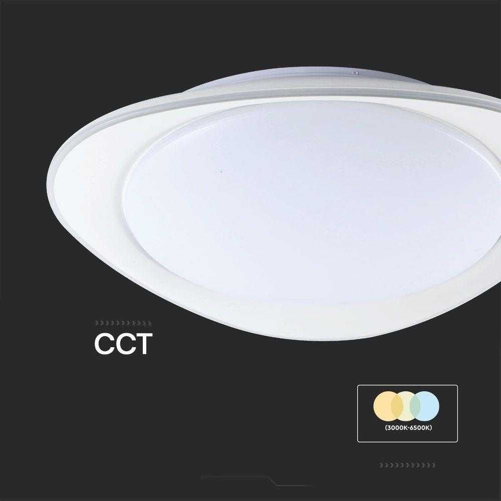 Lubinis šviestuvas V-tac 30/60W LED paviršinis šviestuvas, baltas, 3000/4000/6500K, dimeriuojamas, PHANTOM dangtelis