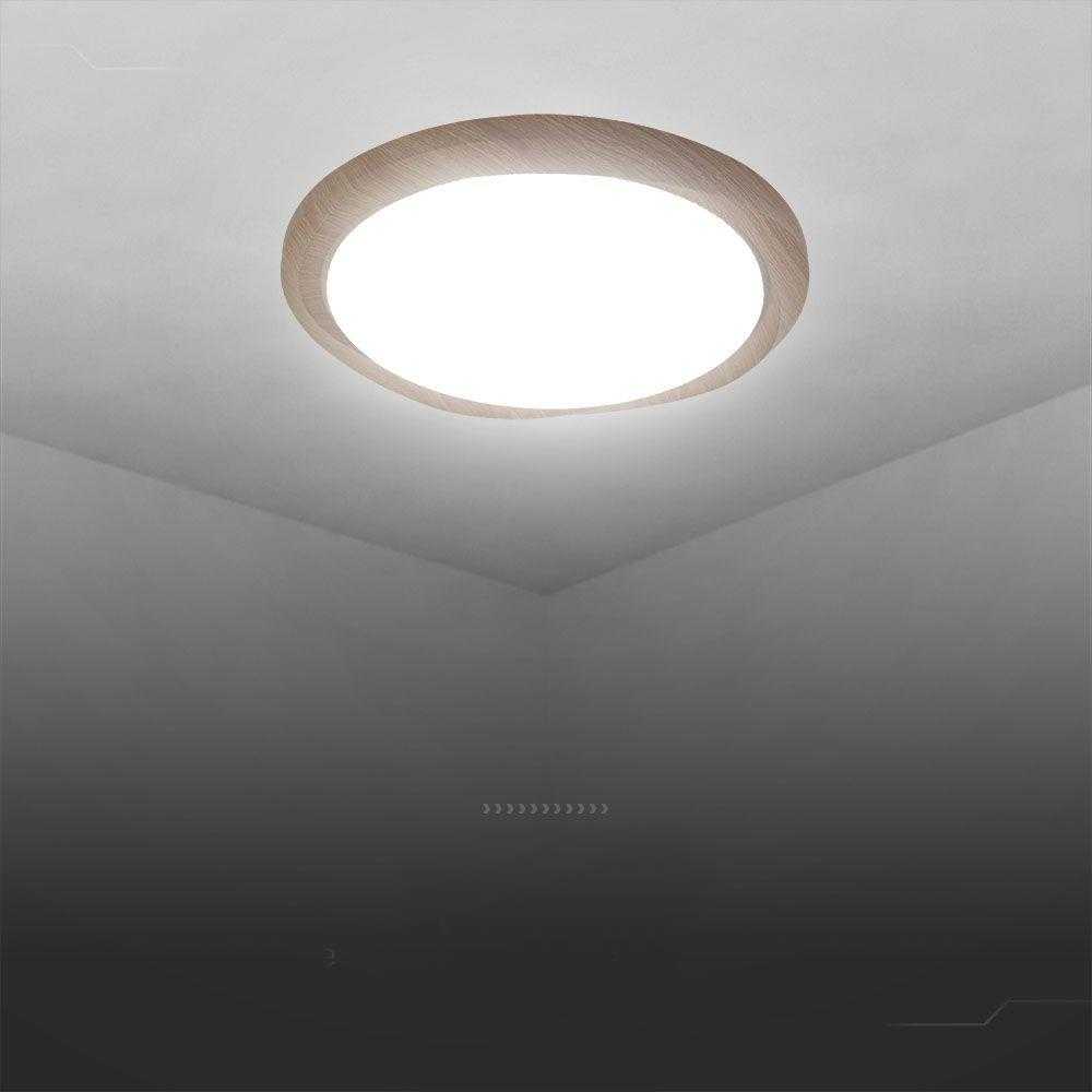 Lubinis šviestuvas V-tac 30/60W LED paviršinis šviestuvas, medžio sp., 3000/4000/6500K, dimeriuojamas, CYCLONE dangtelis
