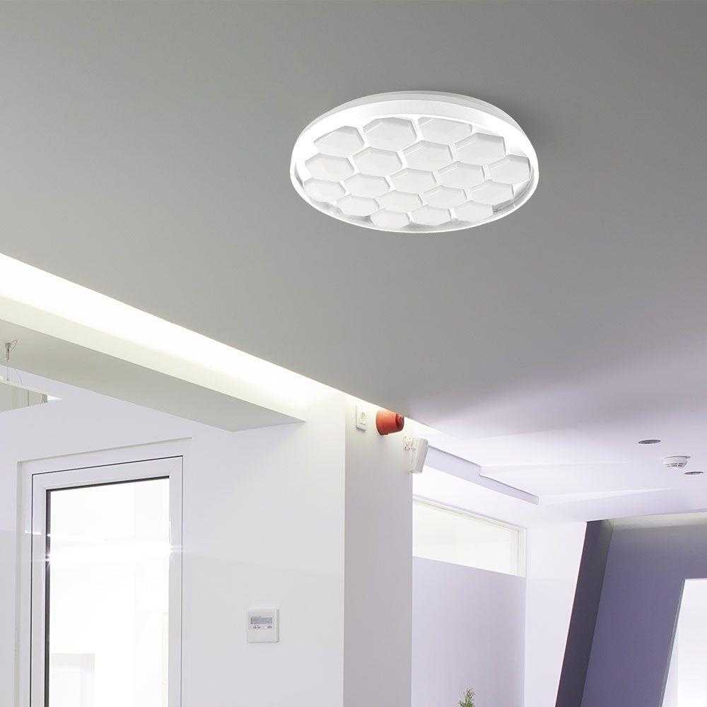 Lubinis šviestuvas V-tac 30/60W LED paviršinis šviestuvas, baltas, 3000/4000/6500K, dimeriuojamas, BEEHIVE dangtelis