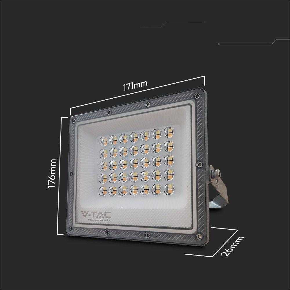 V-tac 30W LED prožektorius, pilkas, 3000/4000/6500K