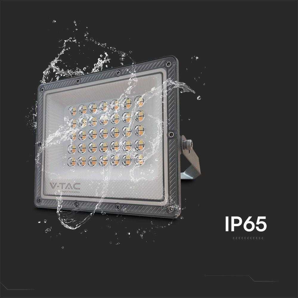 V-tac 30W LED prožektorius, pilkas, 3000/4000/6500K