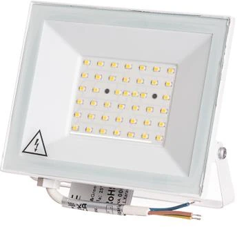 30W LED prožektorius, baltu korpusu, 4000K