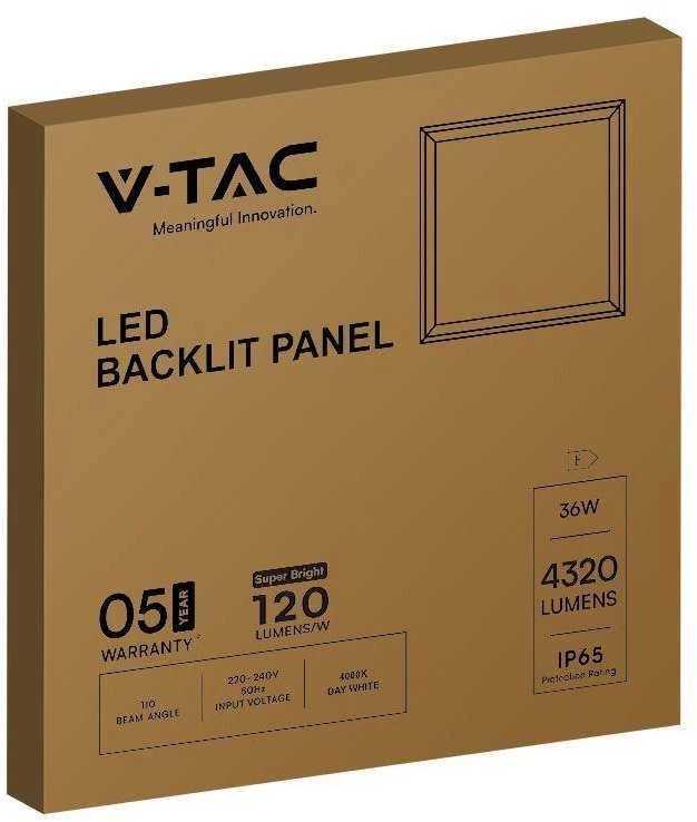 V-tac 36W LED panelė, 60x60cm, balta, 4000K