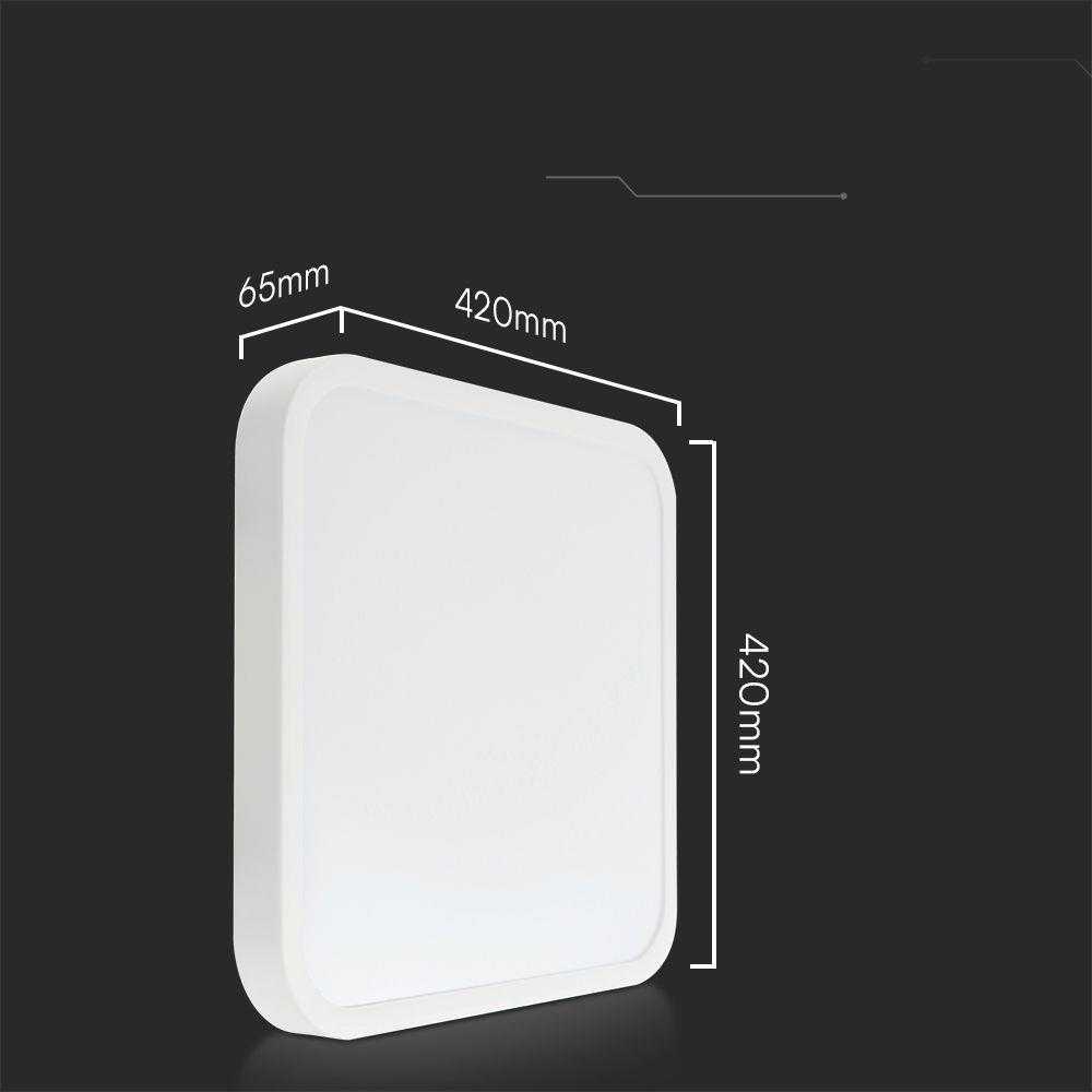 Sieninis šviestuvas 36W LED paviršinis šviestuvas, kvadratinis, baltas, 4000K, IP44, SAMSUNG LED chip, su judesio davikliu
